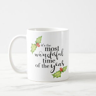 Christmas Quote Most Wonderful Time Hand Lettering Coffee Mug