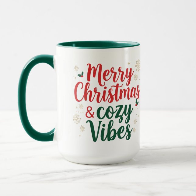 Christmas Quote Two-Tone mug, Festive Holiday Gift Mug (Left)