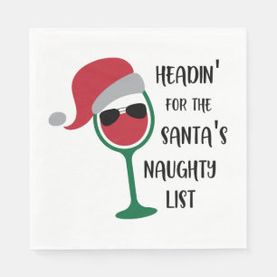 Christmas Quote Typography - Naughty List Napkins