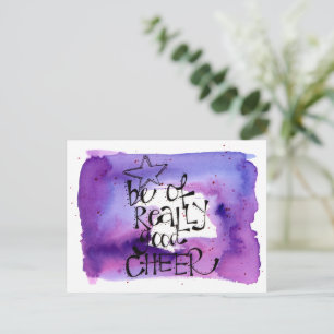 Christmas Quote Watercolor  Purple Lettering Postcard