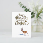 Christmas quote with reindeer retro design postcard | Zazzle