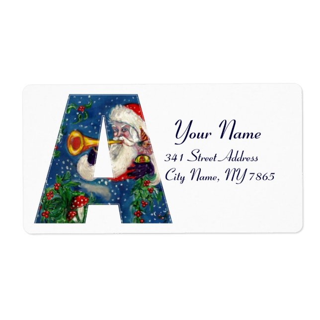 CHRISTMAS R LETTER / SANTA CLAUS BUGLER LABEL (Front)