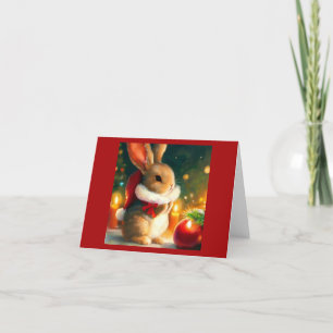 Christmas Rabbit 1 Holiday Card