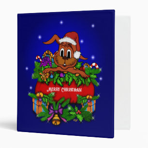 Christmas Rabbit 3 Ring Binder