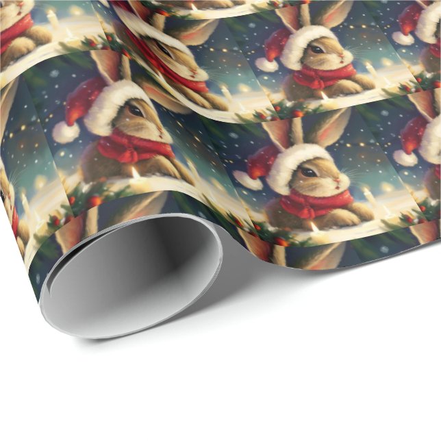 Christmas Rabbit 4 Wrapping Paper (Roll Corner)