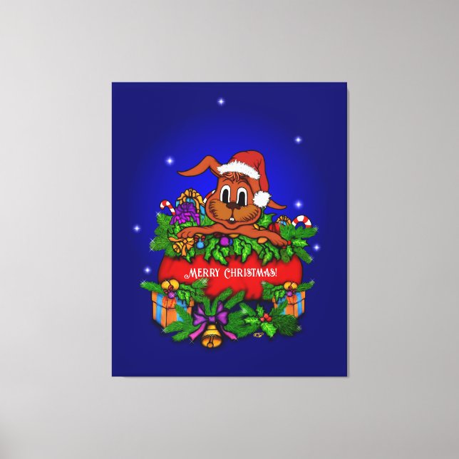 Christmas Rabbit Canvas Print (Front)