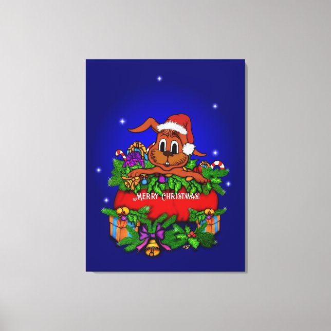 Christmas Rabbit Canvas Print (Front)