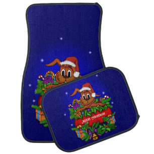 Christmas Rabbit Car Floor Mat