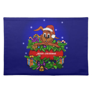 Christmas Rabbit Cloth Placemat