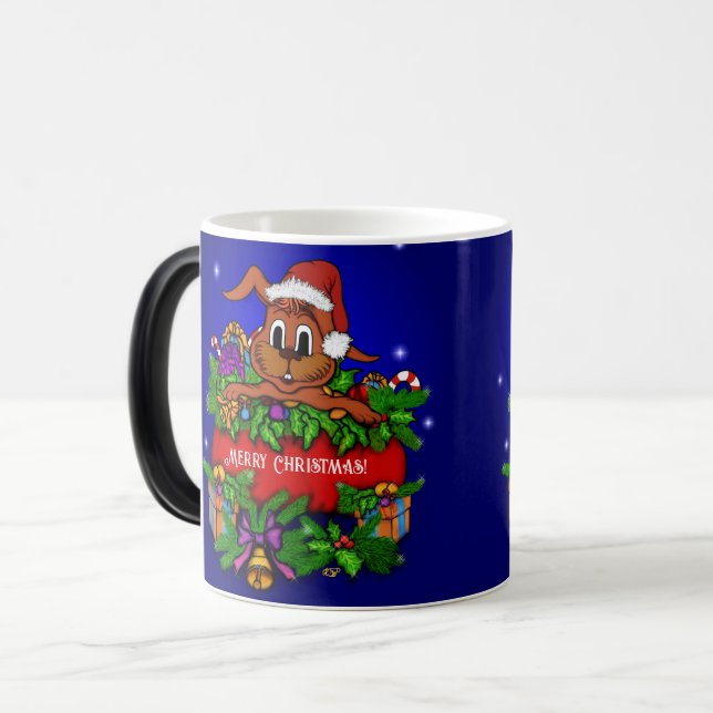Christmas Rabbit Color Morph Mug (Front Left)