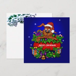 Christmas Rabbit Flat Card