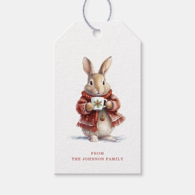 Christmas Rabbit Gift Tags (Front)