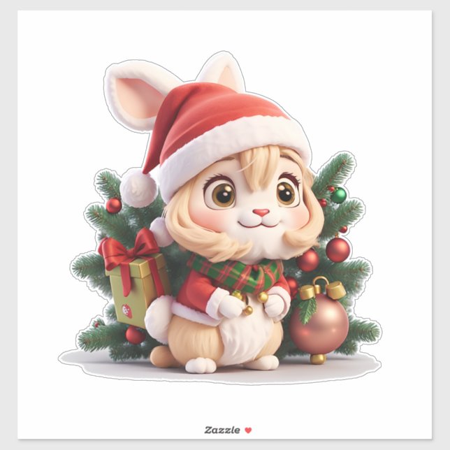 Christmas Rabbit-girl Sticker (Sheet)