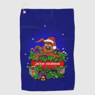 Christmas Rabbit Golf Towel