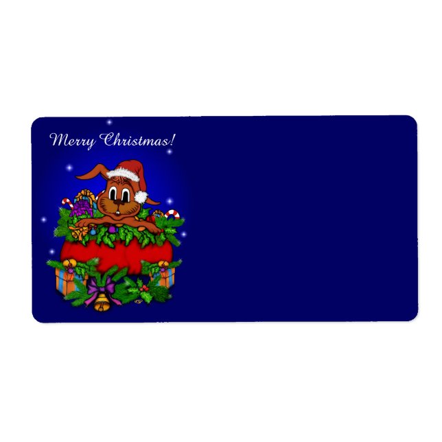 Christmas Rabbit Label (Front)
