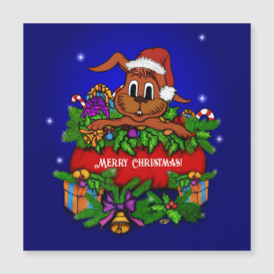 Christmas Rabbit Magnetic Card