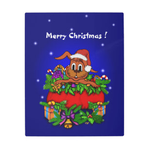 Christmas Rabbit Metal Print