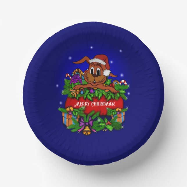 Christmas Rabbit Paper Bowls (Front)