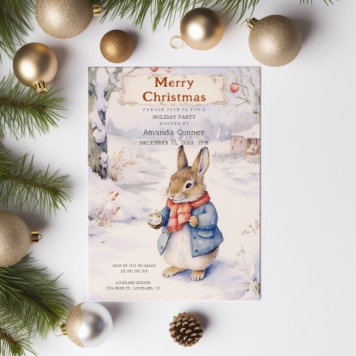 Christmas Rabbit Peter Classic  Invitation