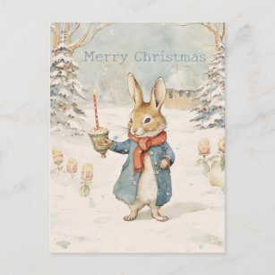 Christmas Rabbit Peter Postcard