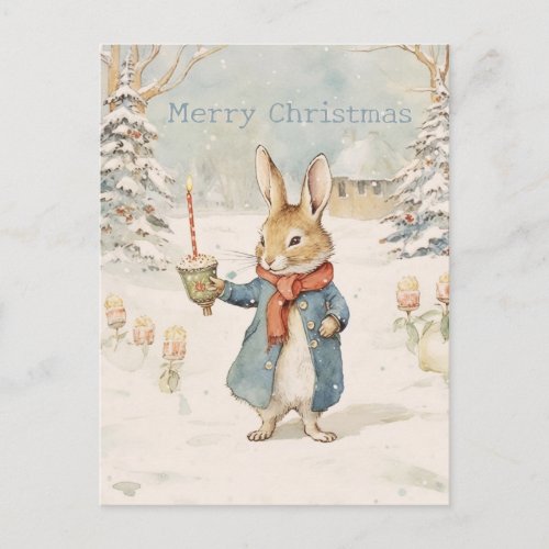 Christmas Rabbit Peter Postcard