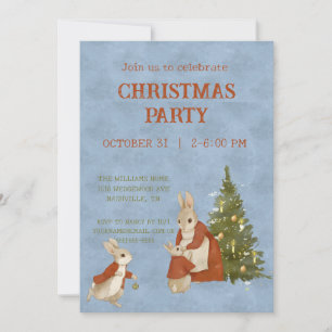 Christmas Rabbit Peter Vintage Invitation