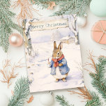 Christmas Rabbit Peter Vintage Postcard<br><div class="desc">A Christmas Rabbit Peter Vintage Theme Collection.- it's an Elegant Simple fun modern watercolor Illustration of Peter rabbit,  perfect for your christmas parties. It’s very easy to customize,  with your personal details. If you need any other matching product or customization,  kindly message via Zazzle.</div>