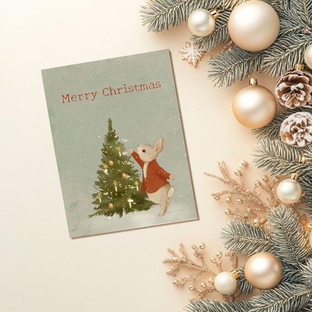 Christmas Rabbit Peter Vintage Postcard (Creator Uploaded)
