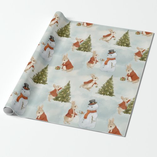 Christmas Rabbit Peter Vintage Wrapping Paper