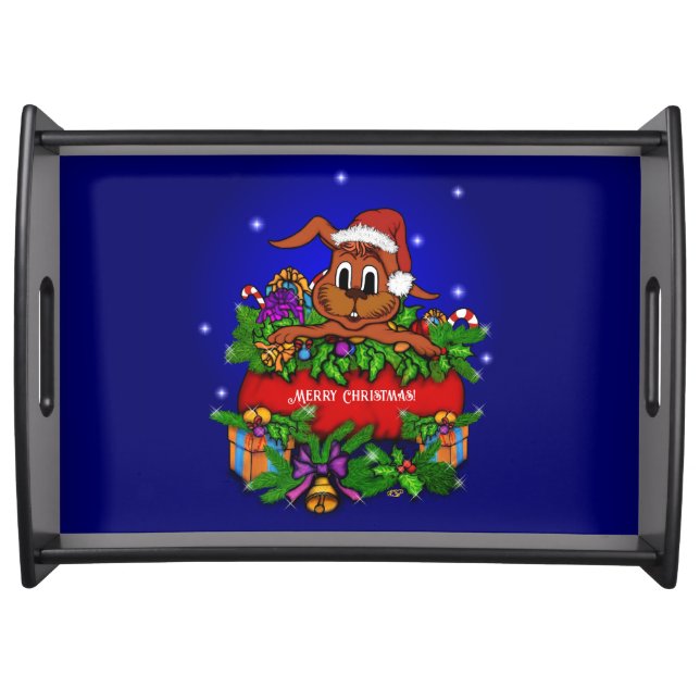 Christmas Rabbit Serving Tray (Front)