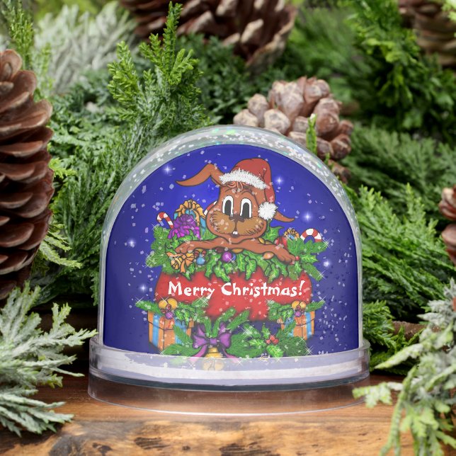 Christmas Rabbit Snow Globe (Winter)