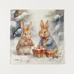Christmas Rabbit Tapestry