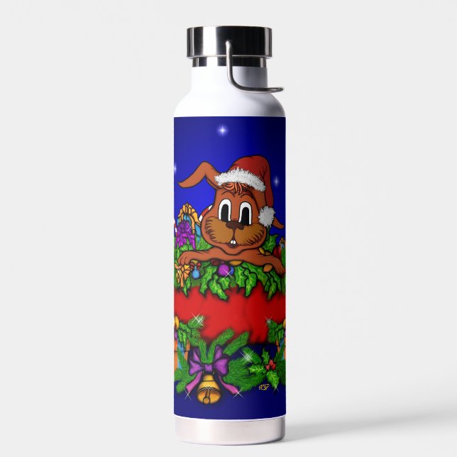 Christmas Rabbit Water Bottle (Left)