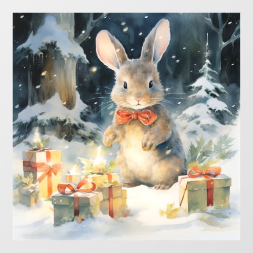 Christmas Rabbit Window Cling
