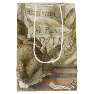 Christmas Rabbits in the Bakery Medium Gift Bag