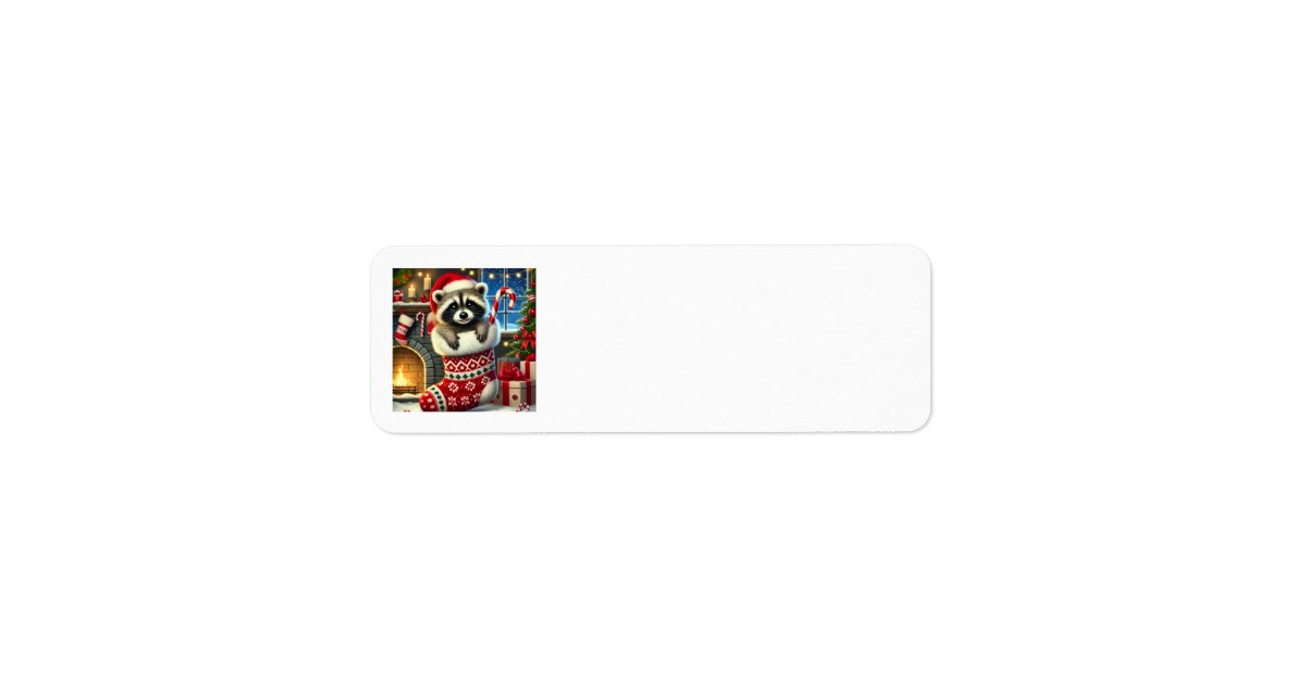 Christmas Raccoon Address Labels | Zazzle