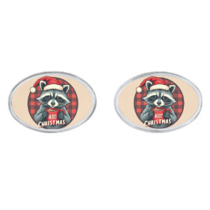Christmas Raccoon Cocoa Cheer Cufflinks