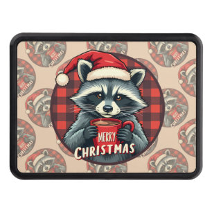 Christmas Raccoon Cocoa Cheer Hitch Cover