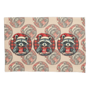 Christmas Raccoon Cocoa Cheer Pillow Case