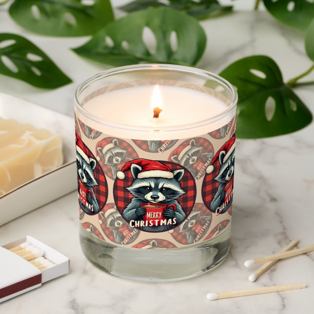 Christmas Raccoon Cocoa Cheer Scented Candle (Lit)