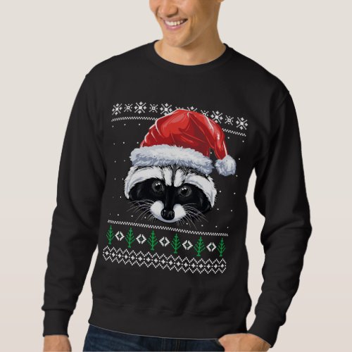 Christmas Raccoon Funny Santa Raccoon Xmas Ugly Sw Sweatshirt