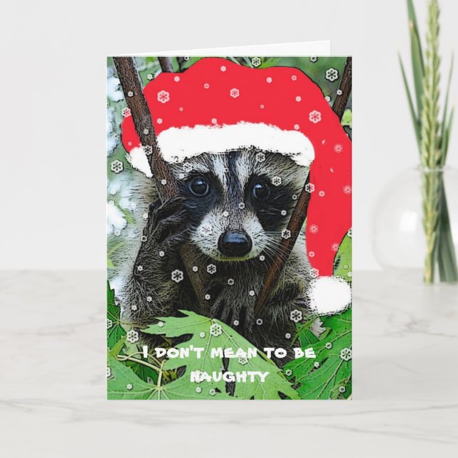 Christmas Raccoon - Greeting Card (Front)