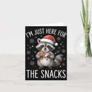 Christmas Raccoon Here For The Snacks Funny Gift Card