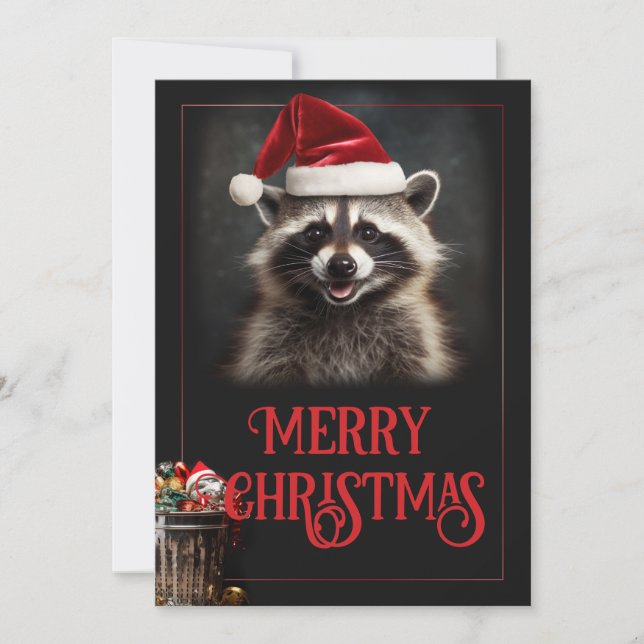 Christmas Raccoon Holiday Card (Front)