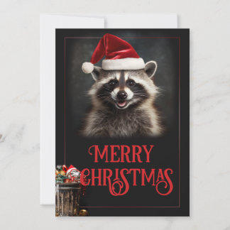 Christmas Raccoon Holiday Card