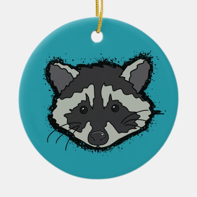 Christmas Raccoon Ornament (Front)