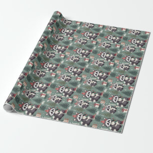 Christmas Raccoon pattern Wrapping Paper