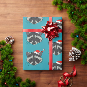 Christmas Raccoon Wrapping Paper