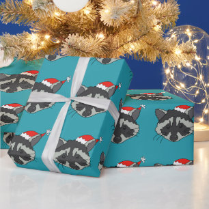 Christmas Raccoon Wrapping Paper