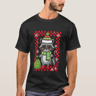 Christmas Raccoon Xmas Holiday Trash Panda Boys Gi T-Shirt